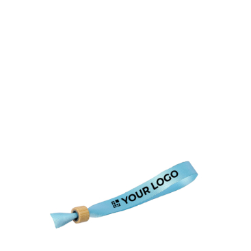 Pulseira colorida para eventos em RPET com fecho de bambu
