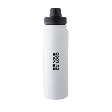 Garrafa de inox de parede dupla com tampa suporte de telemóvel 800ml