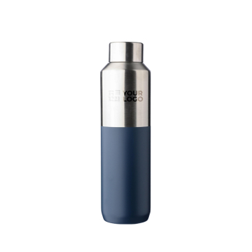 Garrafa de aço inoxidável reciclado com tampa prateada 600ml