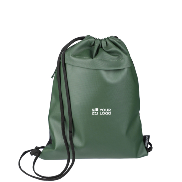 Mochila de cordas repelente à água com bolso frontal