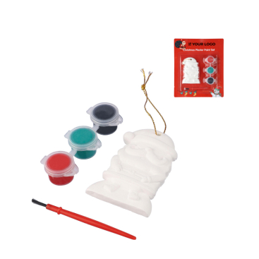 Pendente de Pai Natal de gesso para pintar com 3 tintas acrílicas