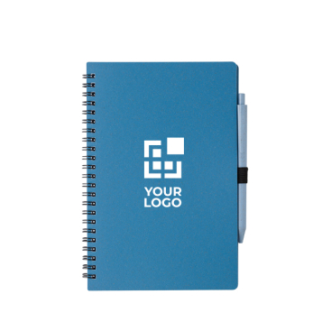 Caderno e caneta de palha de trigo a condizer, folhas A5 pautadas