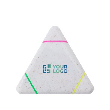 Marca-texto triangular de palha de trigo com 3 cores diferentes