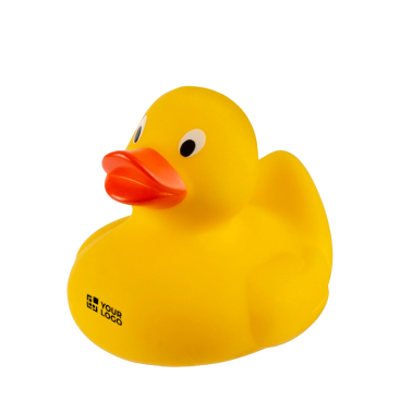 Clássico patinho de borracha amarelo para o banho, personalizável
