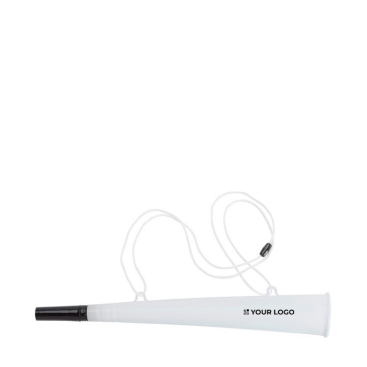 Corneta de plástico com cordão a condizer, ideal para eventos