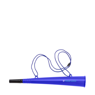 Corneta de plástico com cordão a condizer, ideal para eventos