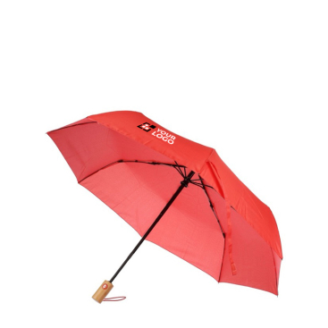 Guarda-chuva automático e dobrável de 8 painéis com punho de bambu Ø97