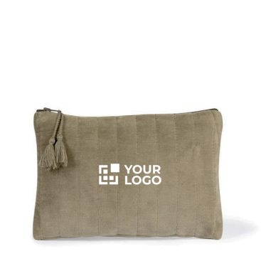 Nécessaire de veludo com costuras verticais