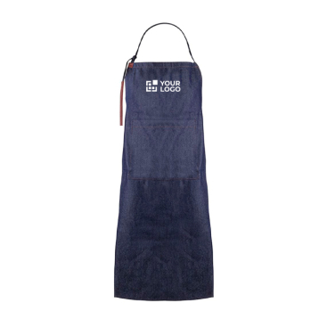 Avental feito de algodão denim com detalhes em PU 190 g/m2