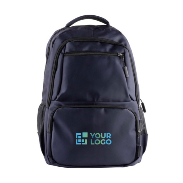 Mochila de couro sintético vários compartimentos no exterior 15''