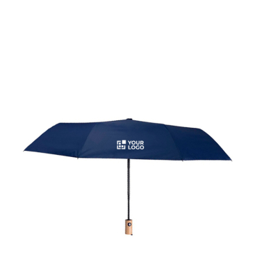 Guarda-chuva rPET antivento de pongee com punho de bambu Ø97
