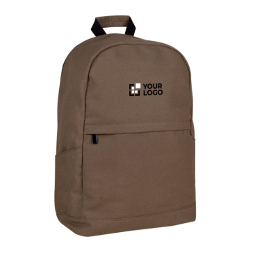 Clássica mochila para portátil de algodão com bolsos nas laterais 15''