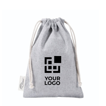 Saco de algodão e poliéster reciclado com fecho de cordão 120 g/m²