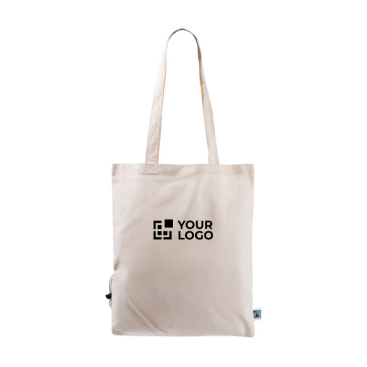 Saco dobrável de algodão Fairtrade para personalizar 120 g/m²