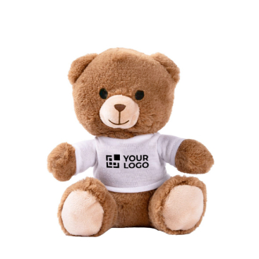 Ursinho de peluche com t-shirt branca para personalizar