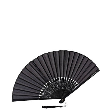 Leque de bambu e poliéster para personalizar com varetas de 21 cm