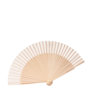 Leque de madeira e poliéster para eventos ao ar livre