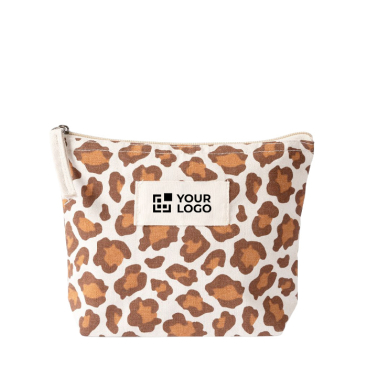 Necessaire em algodão reciclado com design animal print 200 g/m²