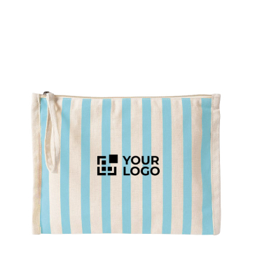 Necessaire em algodão reciclado com pega tipo pulseira 180 g/m²