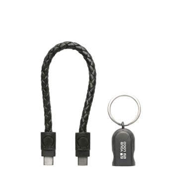 Cabo porta-chaves de carregamento rápido com entrada tipo C, USB-C