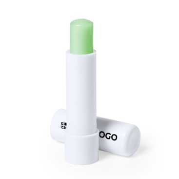 Bálsamo labial de aloé vera com estojo branco para personalizar