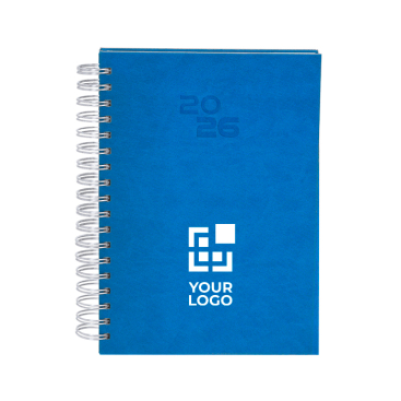Agenda com argolas na lateral e vista diária em inglês e espanhol B5