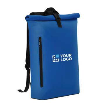 Mochila roll-top para portátil feita de PU de toque macio 15''