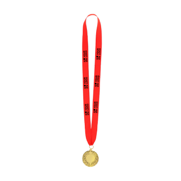 Medalha de vencedor de acabamento dourado com relevo nas bordas