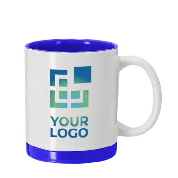 Caneca de cerâmica com detalhes coloridos para sublimação 350 ml