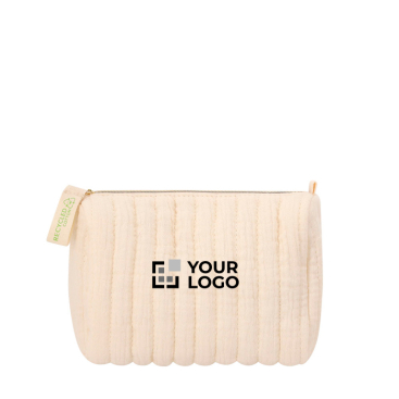 Nécessaire chique de algodão reciclado de cor creme de 120 g/m2