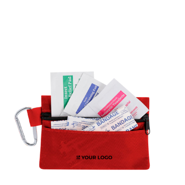 Kit de primeiros socorros com pega de transporte e 14 acessórios