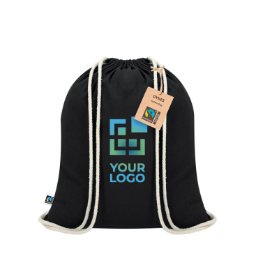 Mochila de cordão de algodão com certificação Fairtrade 140 g/m2