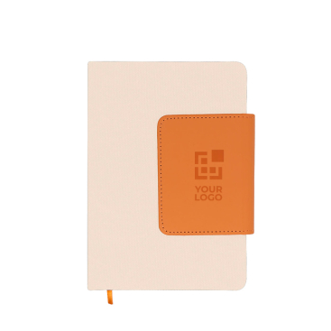 Caderno com aba de PU reciclado com porta-cartões, folhas A5 pautadas