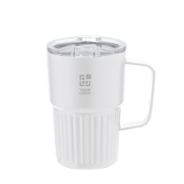 Caneca térmica de aço inoxidável reciclado de design em relevo 400 ml