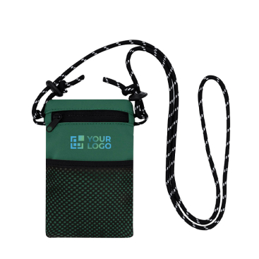 Bolsa tiracolo de poliéster com fecho principal e bolso exterior