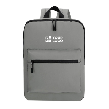 Mochila para portátil de PU macio com bolso frontal 15''