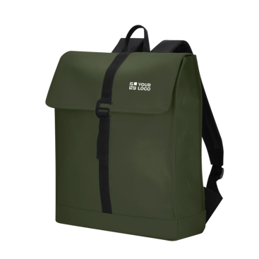 Mochila macia ao toque com fecho de fivela e tira para trolley 14''