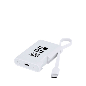 Powerbank portátil branco de tamanho compacto 2000 mAh