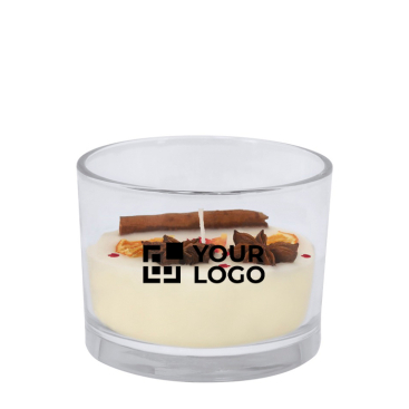 Vela aromática de cera vegetal com fragrância de canela e citrinos
