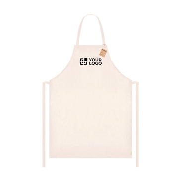 Avental de algodão reciclado com tiras ajustáveis 180 g/m²