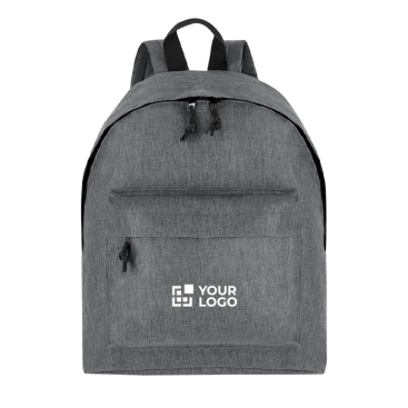 Mochila de poliéster reciclado com bolso frontal e ar marmoreado