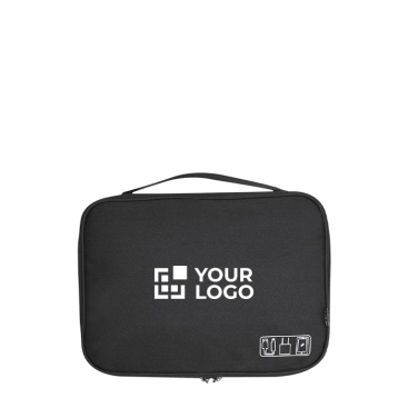 Estojo organizador grande de rPET com múltiplos bolsos