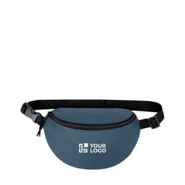 Bolsa de cintura de pele sintética, fecho de correr, correia ajustável