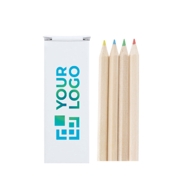 Caixa de 4 lápis de madeira hexagonais em caixa personalizável