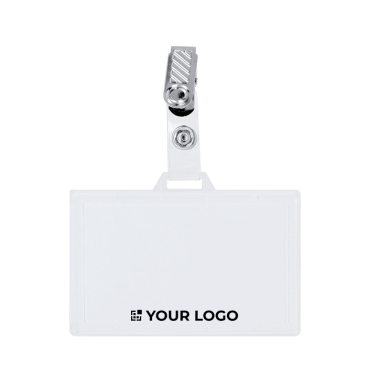 Identificador horizontal com pinça metálica e fecho amovível