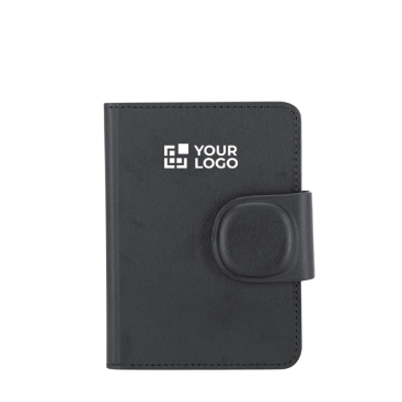 Carteira de passaporte, pele sintética, localizador e fecho magnético