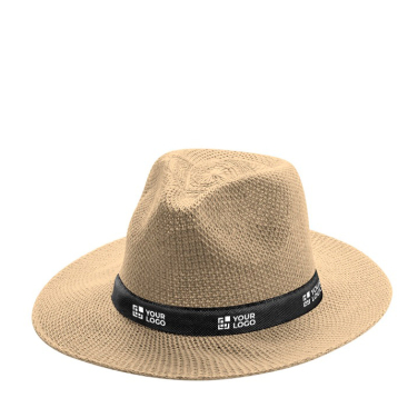 Chapéu estilo cowboy de material sintético com fita personalizável