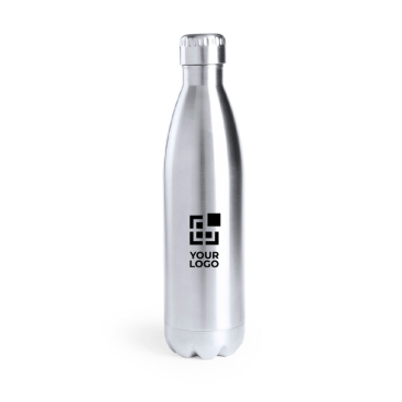 Garrafa térmica de aço inoxidável reciclado prateada brilhante 850 ml