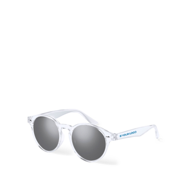 Óculos de sol com lentes redondas e de cor preta UV400