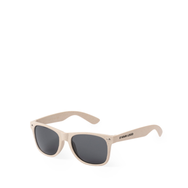 Óculos de sol de fibra de bambu com lentes pretas de proteção UV400